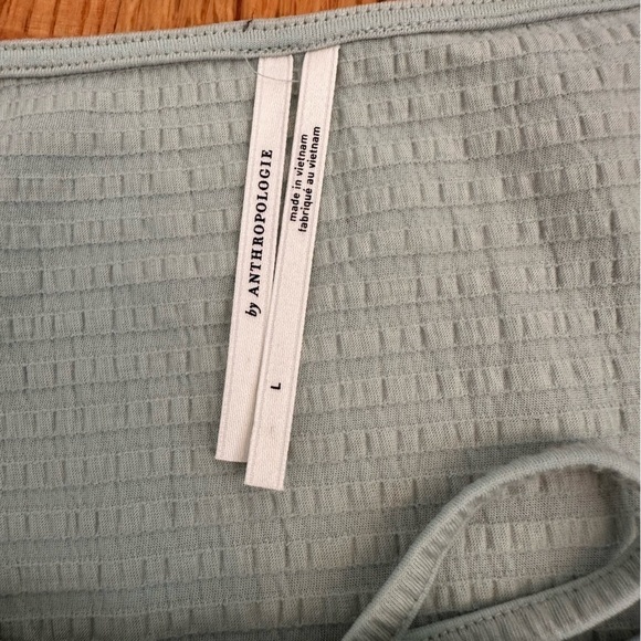 Anthropologie Rebecca Long Sleeve Smocked Waist Peasant Top Mint Green Sz L (j6) - Picture 7 of 11